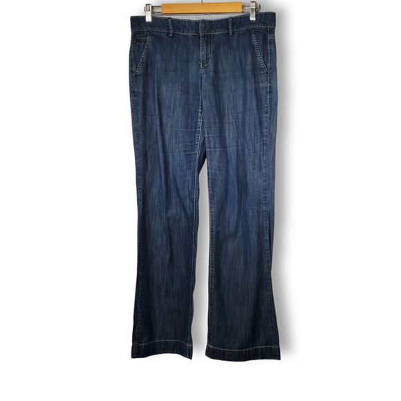 Tommy Hilfiger Wide Leg Chambray Denim Trouser Blue Size 4 - Picture 1 of 11